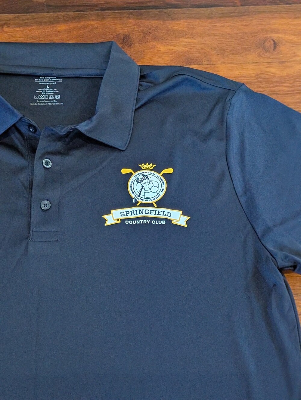 Simpsons Men's Navy Polo Shirt Golf Homer